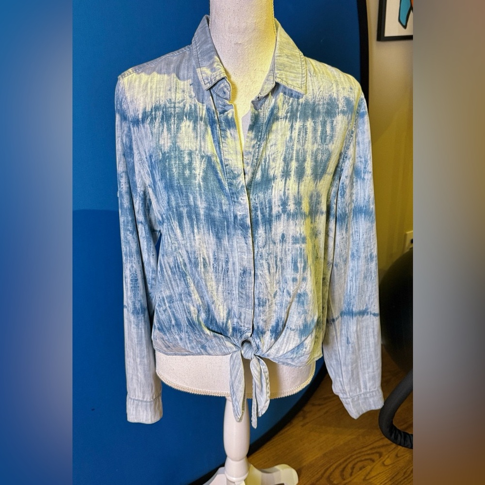 Bella Dahl Tie Dye tie front Button Up Shirt size Small